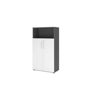 Regalschrank FlexWall, VFW48T3KGGWBS grafit, weiß 3 Fachböden 80,0 x 40,0 x 145,0 cm