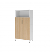 Regalschrank FlexWall VFW48T3KUWEBS, abschlie&szlig;bar, 4 OH, wei&szlig;/eiche, 80x153,2x41,7cm (BxHxT)