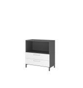 Hammerbacher Regal FlexWall 2Schübe 2OH Sockel graphitweiß