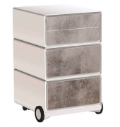 easyOffice Industrial Rollcontainer weiß, bunt 4 Auszüge 39,0 x 43,6 x 64,2 cm