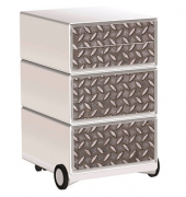 easyOffice Industrial Rollcontainer weiß, bunt 4 Auszüge 39,0 x 43,6 x 64,2 cm