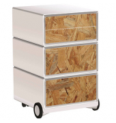 easyOffice Contents Rollcontainer weiß, bunt 4 Auszüge 39,0 x 43,6 x 64,2 cm