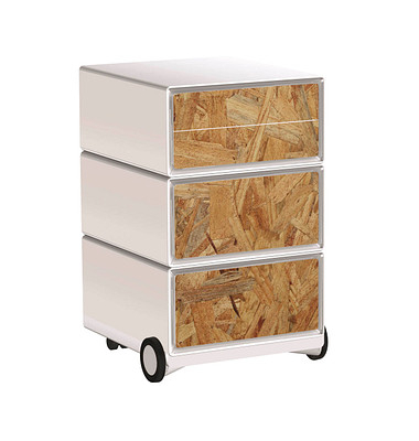 easyOffice Contents Rollcontainer weiß, bunt 4 Auszüge 39,0 x 43,6 x 64,2 cm