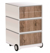 easyOffice Industrial Rollcontainer weiß, bunt 4 Auszüge 39,0 x 43,6 x 64,2 cm