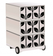 easyOffice Black & White Rollcontainer weiß, schwarz 4 Auszüge 39,0 x 43,6 x 64,2 cm