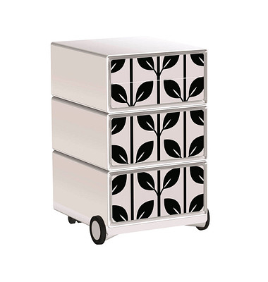 easyOffice Black & White Rollcontainer weiß, schwarz 4 Auszüge 39,0 x 43,6 x 64,2 cm