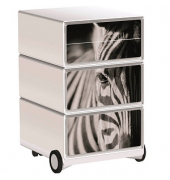 easyOffice Black & White Rollcontainer weiß, schwarz 4 Auszüge 39,0 x 43,6 x 64,2 cm