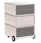 easyOffice Black & White Rollcontainer weiß, schwarz 4 Auszüge 39,0 x 43,6 x 64,2 cm