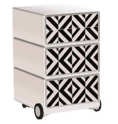 easyOffice Black & White Rollcontainer weiß, schwarz 4 Auszüge 39,0 x 43,6 x 64,2 cm