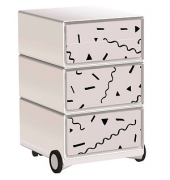 easyOffice Black & White Rollcontainer weiß, schwarz 4 Auszüge 39,0 x 43,6 x 64,2 cm