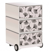 easyOffice Black & White Rollcontainer weiß, schwarz 4 Auszüge 39,0 x 43,6 x 64,2 cm