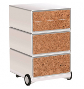 easyOffice Contents Rollcontainer weiß, bunt 4 Auszüge 39,0 x 43,6 x 64,2 cm