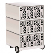 easyOffice Black & White Rollcontainer weiß, schwarz 4 Auszüge 39,0 x 43,6 x 64,2 cm