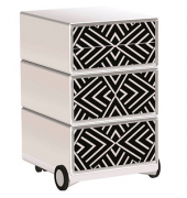 easyOffice Black & White Rollcontainer weiß, schwarz 4 Auszüge 39,0 x 43,6 x 64,2 cm