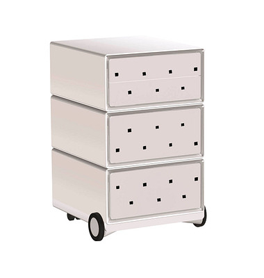 easyOffice Black & White Rollcontainer weiß, schwarz 4 Auszüge 39,0 x 43,6 x 64,2 cm