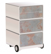 easyOffice Industrial Rollcontainer weiß, bunt 4 Auszüge 39,0 x 43,6 x 64,2 cm