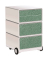 easyOffice Contents Rollcontainer weiß, bunt 4 Auszüge 39,0 x 43,6 x 64,2 cm