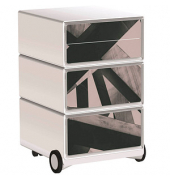 easyOffice Industrial Rollcontainer weiß, bunt 4 Auszüge 39,0 x 43,6 x 64,2 cm