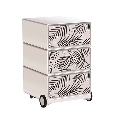easyOffice Black & White Rollcontainer weiß, schwarz 4 Auszüge 39,0 x 43,6 x 64,2 cm