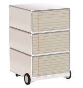 easyOffice Contents Rollcontainer weiß, bunt 4 Auszüge 39,0 x 43,6 x 64,2 cm