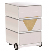 easyOffice Classic Chic Rollcontainer weiß, bunt 4 Auszüge 39,0 x 43,6 x 64,2 cm