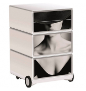 easyOffice Classic Chic Rollcontainer weiß, bunt 4 Auszüge 39,0 x 43,6 x 64,2 cm