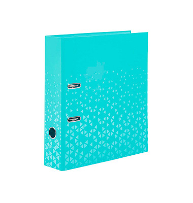 Ordner Color 20127, A4 70mm breit vollfarbig, 2/3 gemustert t&uuml;rkis