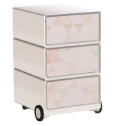 easyOffice Colour Rollcontainer weiß, bunt 4 Auszüge 39,0 x 43,6 x 64,2 cm