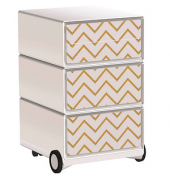 easyOffice Classic Chic Rollcontainer weiß, bunt 4 Auszüge 39,0 x 43,6 x 64,2 cm