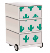 easyOffice Tropical Rollcontainer weiß, bunt 4 Auszüge 39,0 x 43,6 x 64,2 cm