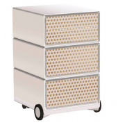 easyOffice Classic Chic Rollcontainer weiß, bunt 4 Auszüge 39,0 x 43,6 x 64,2 cm