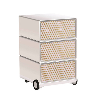 easyOffice Classic Chic Rollcontainer weiß, bunt 4 Auszüge 39,0 x 43,6 x 64,2 cm