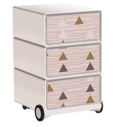 easyOffice Classic Chic Rollcontainer weiß, bunt 4 Auszüge 39,0 x 43,6 x 64,2 cm