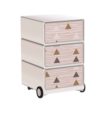 easyOffice Classic Chic Rollcontainer weiß, bunt 4 Auszüge 39,0 x 43,6 x 64,2 cm