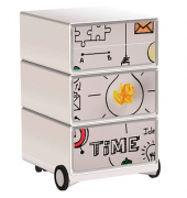 easyOffice Business Rollcontainer weiß, bunt 4 Auszüge 39,0 x 43,6 x 64,2 cm