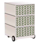easyOffice Tropical Rollcontainer weiß, bunt 4 Auszüge 39,0 x 43,6 x 64,2 cm