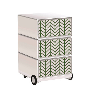 easyOffice Tropical Rollcontainer weiß, bunt 4 Auszüge 39,0 x 43,6 x 64,2 cm