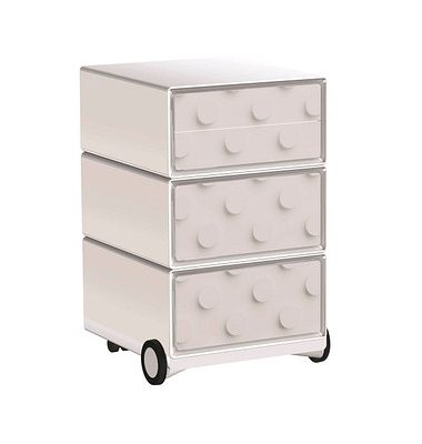 easyOffice Classic Chic Rollcontainer weiß, bunt 4 Auszüge 39,0 x 43,6 x 64,2 cm