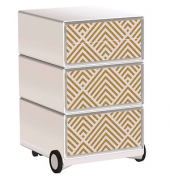 easyOffice Classic Chic Rollcontainer weiß, bunt 4 Auszüge 39,0 x 43,6 x 64,2 cm