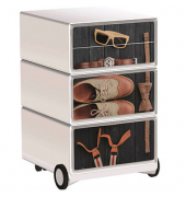 easyOffice Classic Chic Rollcontainer weiß, bunt 4 Auszüge 39,0 x 43,6 x 64,2 cm