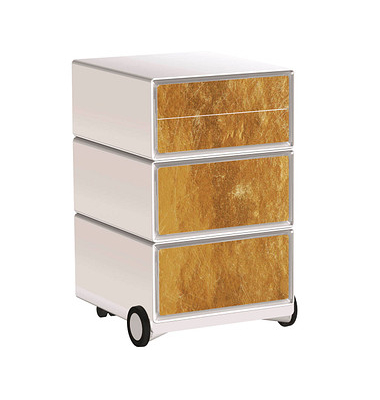easyOffice Classic Chic Rollcontainer weiß, bunt 4 Auszüge 39,0 x 43,6 x 64,2 cm