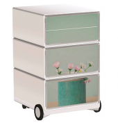 easyOffice Garden Factory Rollcontainer weiß, bunt 4 Auszüge 39,0 x 43,6 x 64,2 cm