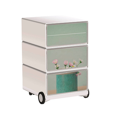 easyOffice Garden Factory Rollcontainer weiß, bunt 4 Auszüge 39,0 x 43,6 x 64,2 cm