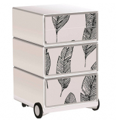 easyOffice Business Rollcontainer weiß, bunt 4 Auszüge 39,0 x 43,6 x 64,2 cm