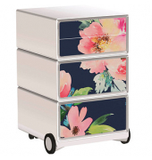 easyOffice Garden Factory Rollcontainer weiß, bunt 4 Auszüge 39,0 x 43,6 x 64,2 cm