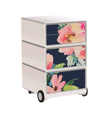 easyOffice Garden Factory Rollcontainer weiß, bunt 4 Auszüge 39,0 x 43,6 x 64,2 cm