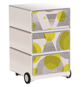 easyOffice Business Rollcontainer weiß, bunt 4 Auszüge 39,0 x 43,6 x 64,2 cm
