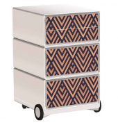 easyOffice Classic Chic Rollcontainer weiß, bunt 4 Auszüge 39,0 x 43,6 x 64,2 cm