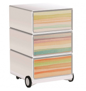 easyOffice Colour Rollcontainer weiß, bunt 4 Auszüge 39,0 x 43,6 x 64,2 cm
