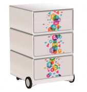 easyOffice Business Rollcontainer weiß, bunt 4 Auszüge 39,0 x 43,6 x 64,2 cm